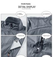 Chaqueta de hombre a prueba de sol para verano; ligero, transpirable y anti-ultravioleta para uso en exteriores; tela de seda de pesca. - details 18