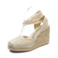 Sandalia para mujer, sandalia con plataforma de yute, cuñas esparto, sandalias para mujer - details 6