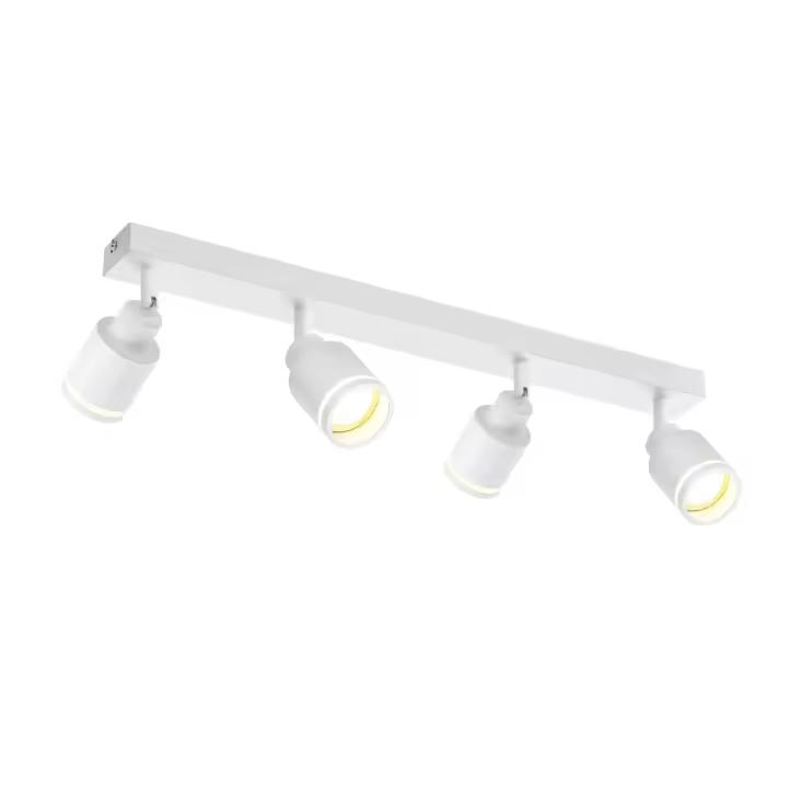 CBJKTX Lámpara de techo blanca moderna: 4 focos de metal ajustables GU10 Lámpara de techo para dormitorio comedor sin bombilla - 1