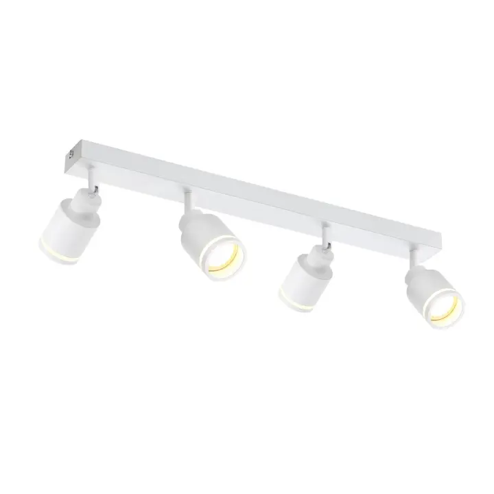 CBJKTX Lámpara de techo blanca moderna: 4 focos de metal ajustables GU10 Lámpara de techo para dormitorio comedor sin bombilla - 1
