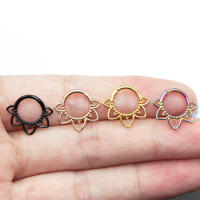 Pendientes de acero quirúrgico con circonita cúbica para mujer, aros de encaje con forma de corazón, serpiente, flor, Septum, Pierci, 100%, 316L, 16G, 1 unidad - details 3