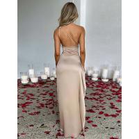 Vestido Largo de Satén con Hombro para Mujer Vestido Sexy de Verano sin Mangas con Espalda Descubierta y Apertura Alta Vestidos de Fiesta Nocturna Elegantes Vestido de Cóctel - details 8