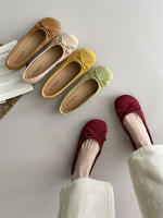 Cabeza redonda boca poco profunda solo zapatos nuevo retro suela suave Doudou zapatos casual fondo plano un pedal ladyshoes - details 27