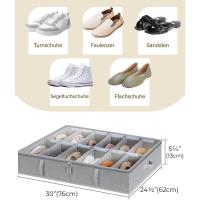 Organizador de zapatos para debajo de la cama, con separadores ajustables, color beige, 2 unidades, capacidad para hasta 24 pares - details 13