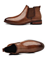 Chelsea botas de hombre de manga británica retro de talla grande botas de cuero británicas - details 21
