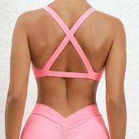 Ropa de yoga desnuda, sujetador de yoga para ejercicio de secado rápido ajustado para mujer, sujetador de fitness de belleza con espalda cruzada para correr al aire libre - details 22