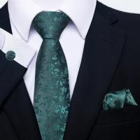 Juego de pañuelos y gemelos florales, corbatas de moda para hombre, 4 piezas - details 6