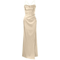 Vestido de corsé de satén con tirantes finos para mujer, vestido de noche, vestido de pescado, Vestido de realce - details 7