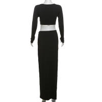 BUNO-Conjunto de 2 piezas de tendencia de otoño para mujer, Tops cortos de manga larga fruncidos con hebilla de Metal elegante + faldas con abertura alta, trajes ajustados a juego - details 12