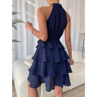 Primavera Verano 2025 Nuevo Vestido de Mujer sin Mangas con Volantes Verde - details 4