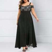 Vestido largo de talla grande de manga corta para mujer, vestido largo de noche para fiesta, hombros descubiertos, vestidos formales para ocasiones de talla grande 5XL 6XL - details 3