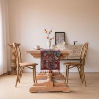 Camino de mesa de Jacquard con bandera de mesa, mantel de algodón con borlas, decoración de mesa Vintage gruesa - details 7