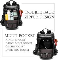 Mochila de Cuero de pu antirobo para Mujer, bolso de mano informal, bolso de viaje, bandolera - details 1