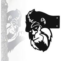 Nuevo letrero de metal Peek-a-boo volteando Bigfoot, letrero de estatua Sasquatch para decoración de patio, arte de pared Bigfoot, adorno de artes de pared de animales que miran, letreros de recorte Artes para valla de jardín al aire libre Patio de patio - details 0
