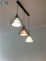 Lámpara colgante Vintage de tela de hierro, pantalla negra para restaurante, casa de té, cadena de hierro para interiores - details 2