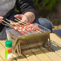 Estufa de Barbacoa Plegable al Aire Libre de Acero Inoxidable Modelos 2, Combustible de Madera para Acampar y Estufa de Carbón Portátil - details 8