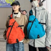 Bolso de pecho de Color sólido para hombre, bolso de hombro de tela Oxford multifuncional de gran capacidad, hombro ajustable, estilo coreano - details 2