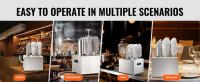SucceBuy Pulidora de Copas de Vino, Pulidora de Vidrio eléctrica de 8 Cepillos, 660 Tazas/Hora, Pulidora Comercial para Champán, Tazas de Cerveza, Tazas - details 4