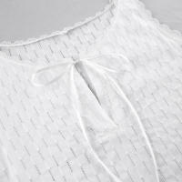 Camisón de Seda-Algodón para Mujer Verano 2025 Pantalones Cortos con Tirantes - details 7