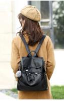 Mochila antirrobo de cuero vintage suave para mujer, mochila de trabajo de gran capacidad, bolso de hombro informal para mujer - details 9