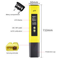 Medidor de PH Digital portátil de 10 piezas, Monitor LCD de pluma, probador de 0,01, calibración automática de agua de piscina de acuario con caja de venta al por menor - details 3
