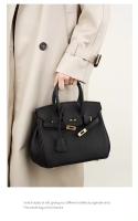 Bolso de hombro de cuero para mujer, bolso Kelly, Lychee Platinum, versátil, regalo para niñas, accesorios para atuendo, moda - details 13