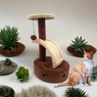 Árboles de Actividad para Gatos COTTECOTA Poste Interactivo Moderno en Marrón y Beige con Bola de Juego 35x31x50.5cm - details 4
