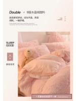 Conjunto de Cama de Terciopelo de Mink de Lujo para Otoño-Invierno Funda de Edredón de Reina, Sábanas, Almohadas Rosa de Alta Calidad - details 9