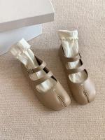 Zapatos Mary Jane de moda OEM ODM, zapatos planos de ballet Tabi de mujer con correa doble bifurcada de cuero genuino para niñas - details 6
