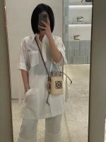 ⭐ ⭐ ⭐ Bolso de paja francés 2025 nuevo bolso Luojia tejido a mano bolso de mujer bolso de cubo bolso de mensajero de hombro bolso pequeño verano - details 4