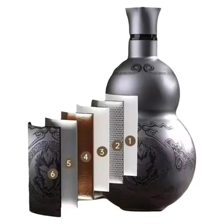 Botella De Agua Portátil Wukong Gourd 500ml Acero Inoxidable 304 Taza Aislada Negra Decoración De Juego De Rol - 1