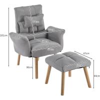 Relájate con reposapiés, sillón reclinable con respaldo ajustable 360 ° Sillón de televisión de terciopelo con marco de madera - details 10