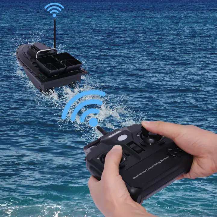 Barco de Cebo de Pesca Control Remoto Material Duradero Mejora tu Rendimiento Deportes y Aire Libre - 1