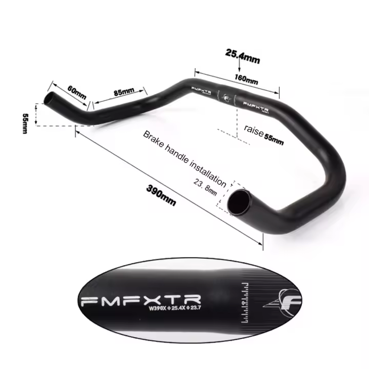 Manillar de Aluminio para Bicicleta de Carretera Fija Bullhorn para MTB 25.4mm 390mm - 1