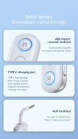 Receptor y transmisor Bluetooth 5,3, adaptador inalámbrico con conector 2 en 1, adaptador auxiliar de Audio de 3,5mm para Audio de coche, música, auriculares manos libres auxiliares - details 12