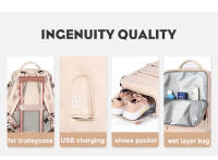 Mochila de gimnasio para laptop de 17 pulgadas 15.6 pulgadas para mujeres con almacenamiento múltiple compartimento recomendada para viajes y escolar hecho de nylon - details 1