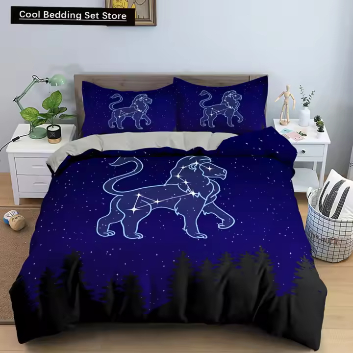 Juego de Ropa de Cama de Galaxia 3D Cubierta de Duvet de Rey y Reina de la Estrella - 1