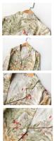 Conjunto de ropa de dormir de satén de manga larga para mujer, ropa de dormir con estampado de hierba verde, ropa informal con cuello trasero, novedad de primavera - details 2