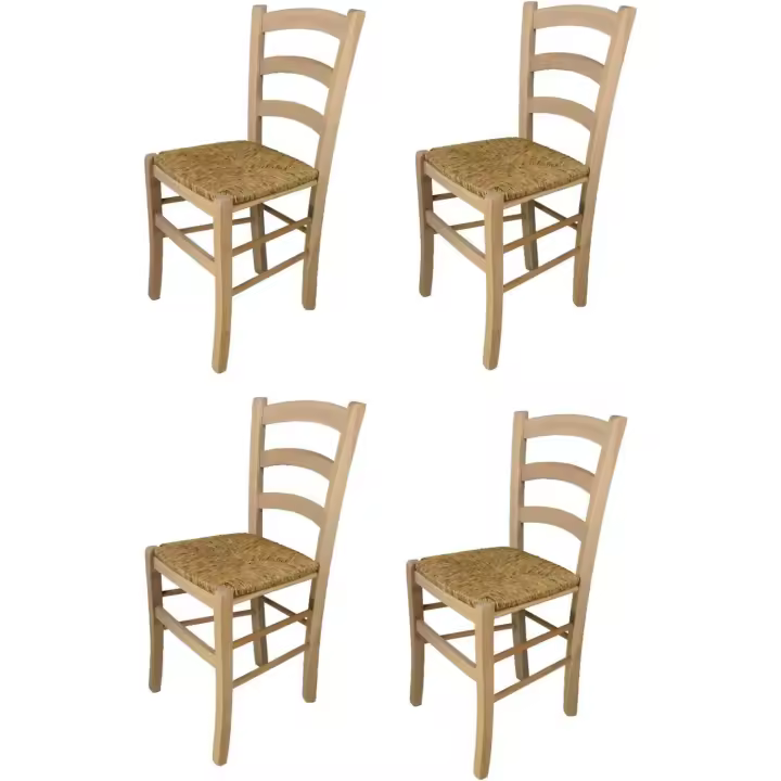 Venezia para Cocina y Comedor, Estructura en Madera de Haya lijada, no tratada, 100% Natural y Asiento - 1