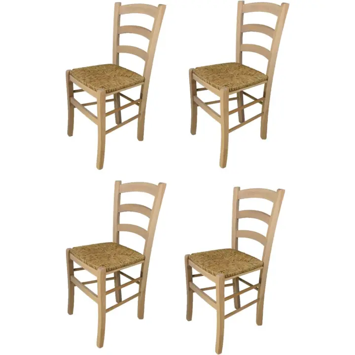 Venezia para Cocina y Comedor, Estructura en Madera de Haya lijada, no tratada, 100% Natural y Asiento - 1