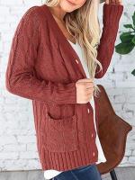 Suéter de manga larga con cuello en V para mujer, cárdigan de un solo pecho, nuevo, Otoño e Invierno - details 12