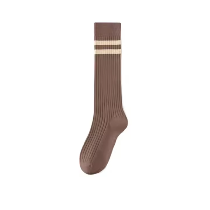 Calcetines transpirables de Color sólido a rayas hasta la pantorrilla, medias de algodón JK para mujer, calcetines deportivos, calcetines para mujer, medias femeninas para mujer - 1