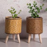 ETA de ratán triangular de alta calidad, con patas desmontables, Eternos de mano, soporte para plantas tejido - details 2