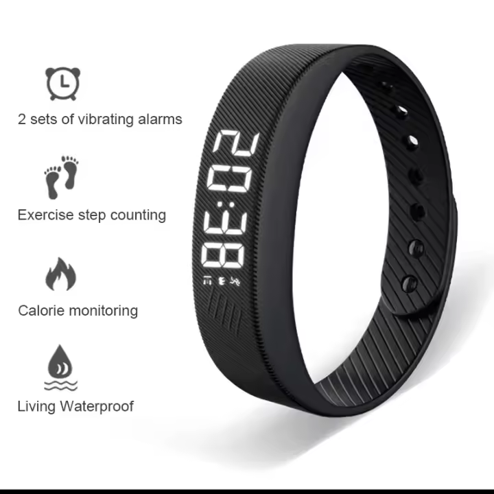 Pulsera inteligente LED Digital resistente al agua, reloj inteligente con Monitor de podómetro para correr, recordatorio de alarma de vibración - 1