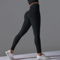 Pantalones deportivos lisos para mujer con elevación, ropa de yoga, leggings de gimnasio, entrenamiento para mujer, leggings sin costuras para mujer - details 7
