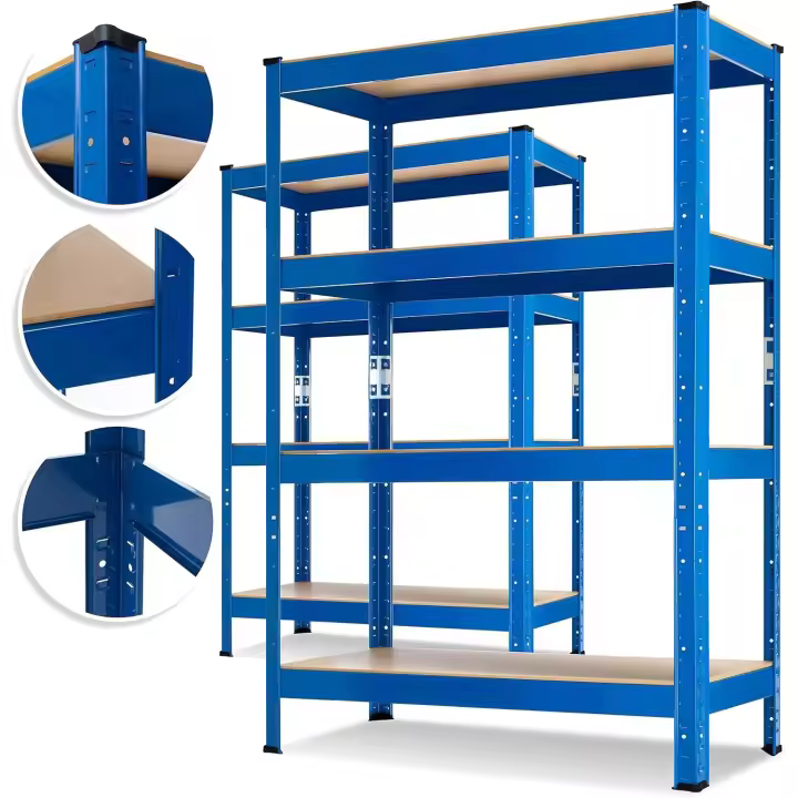 Estanterías de Almacenamiento Pesadas Sin Tornillos, Capacidad hasta 875kg, Tamaño 180x90x40cm, 2 piezas - 1