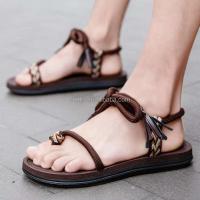 Sandalias de verano para hombre tejidas japonesas romanas de alta calidad 2025 con cuerda, diseñador de moda informal, precio bajo - details 1