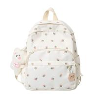 Mochila pequeña de nailon para mujer, morral informal ligero antirrobo con bonito abalorio de oso de felpa, 28GD - details 2