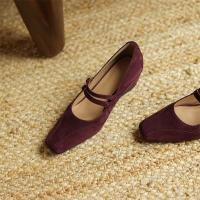 Retro cordero flip interior que aumenta los zapatos individuales, nueva hebilla cruzada de cabeza cuadrada con tamaño de tacón de cuña zapatos de mujer. - details 24