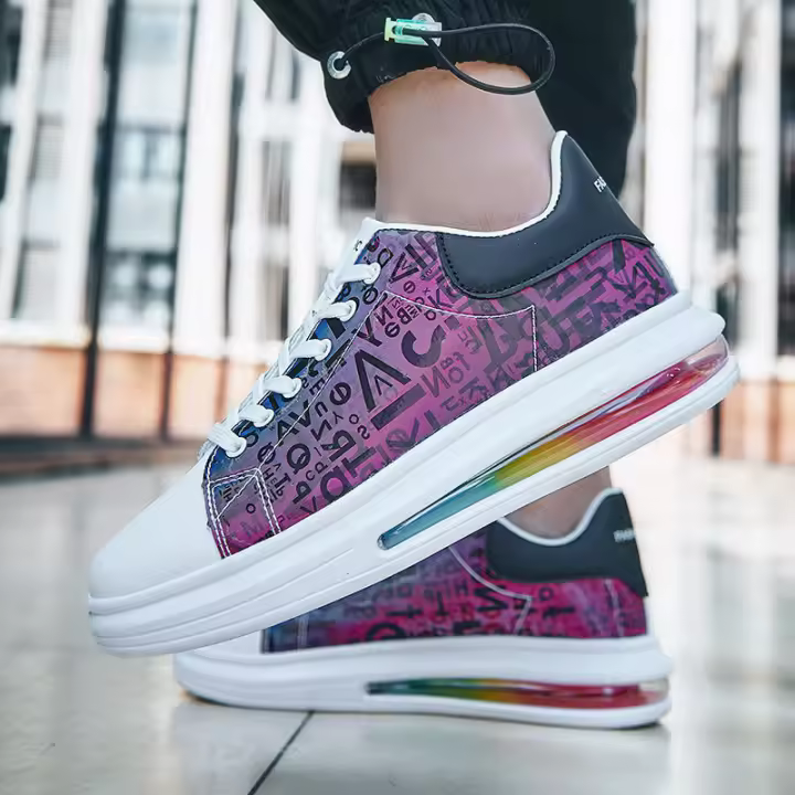 Zapatos blancos para hombre de primavera y verano, zapatos con colchón de aire que combinan con todo para estudiantes - 1